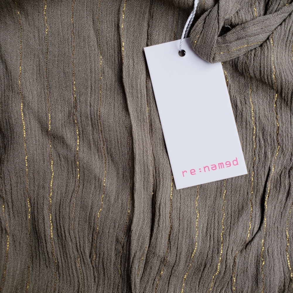 RE:NAMED Nordstrom Olive/Gold Mini Dress - Picture 7 of 8